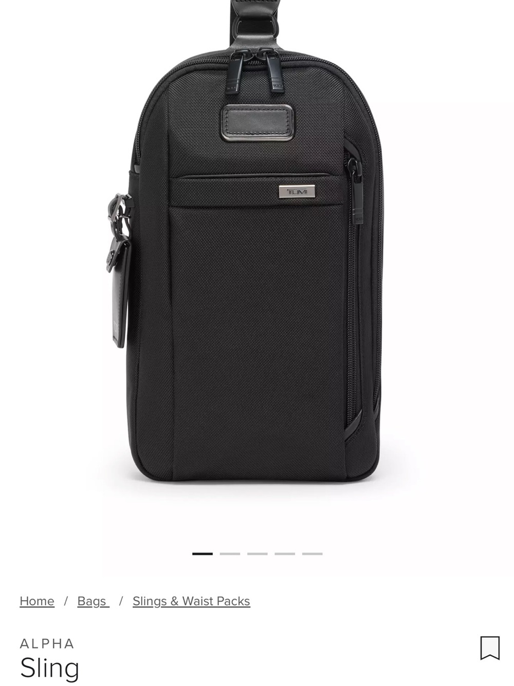 Tumi Black Alpha Sling Pack - Men’s Crossbody Belt Bag